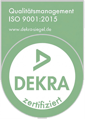 DEKRA Qualit&auml;tsmanagement ISO 9001:2015 zertifiziert